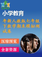 年新人教版七年級下數(shù)學期末模擬測試卷